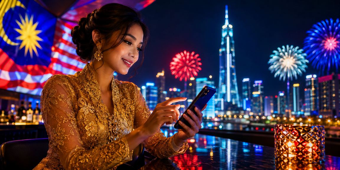 Pengguna berbaju kebaya di Kuala Lumpur akses platform pertaruhan sukan 42600 via mudah alih